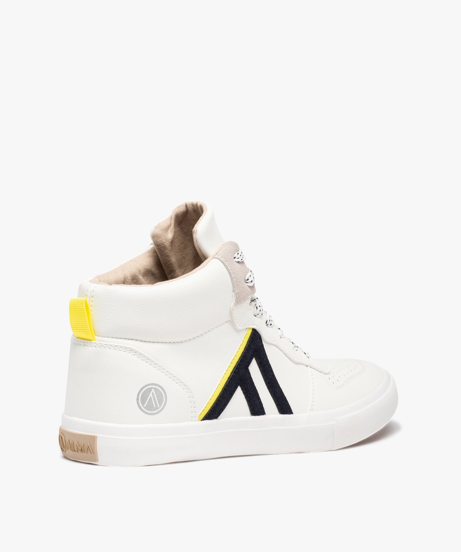 Baskets homme mid-cut unies à lacets – Alma Planète blanc | GEMO