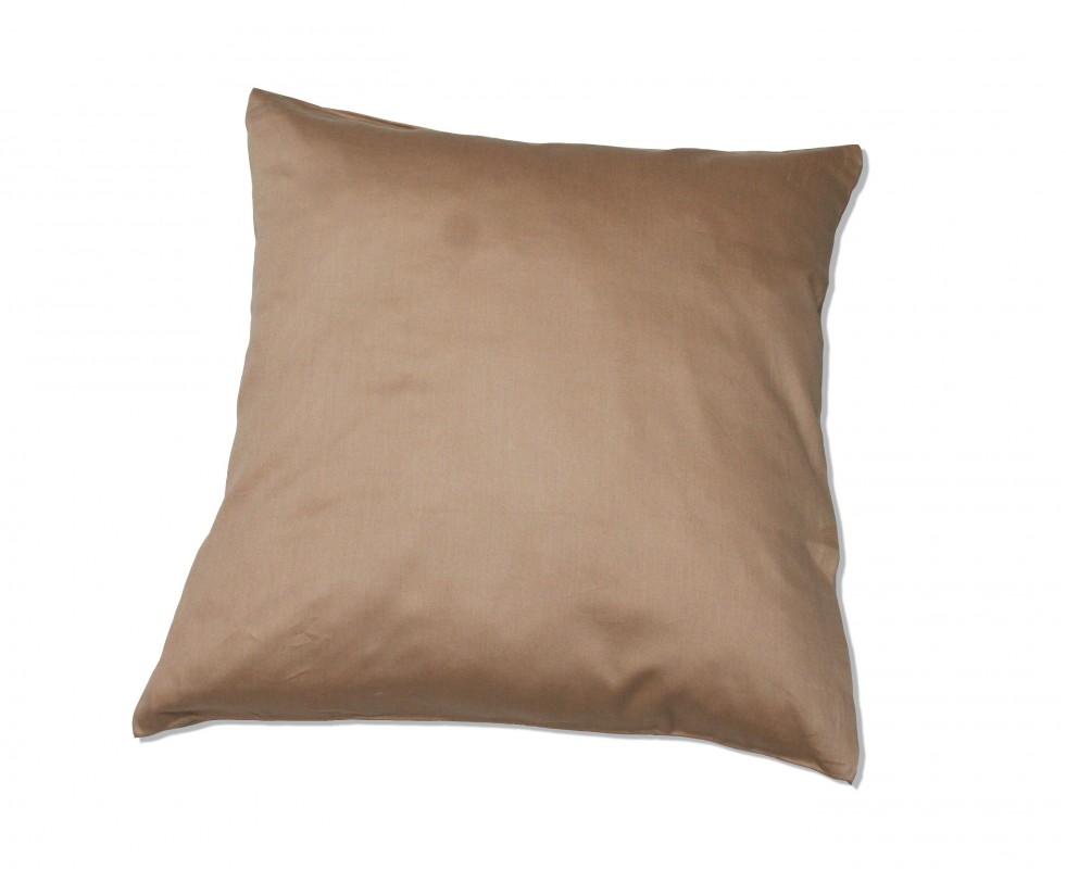 Kinzler Baumwoll-Satin Kissenhülle Uni 2x 40/40 cm, Farbe beige
