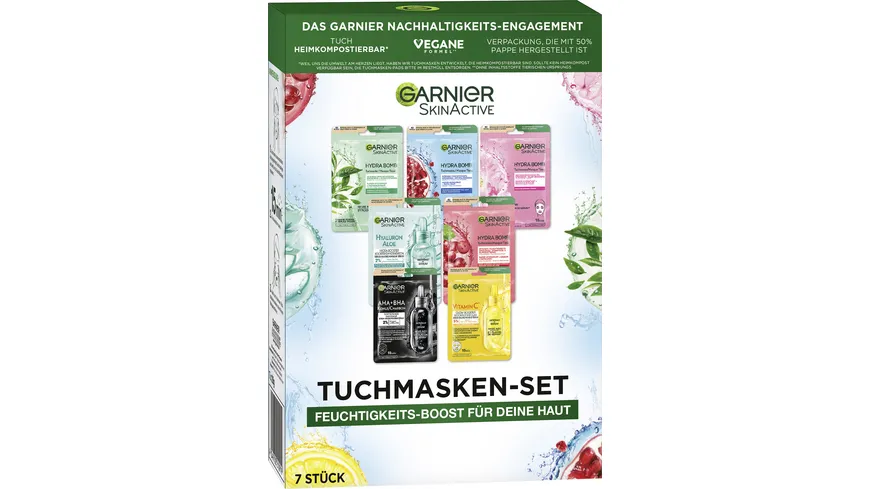 Garnier SkinActive Tuchmasken-Set Feuchtigkeits-Boost für deine Haut