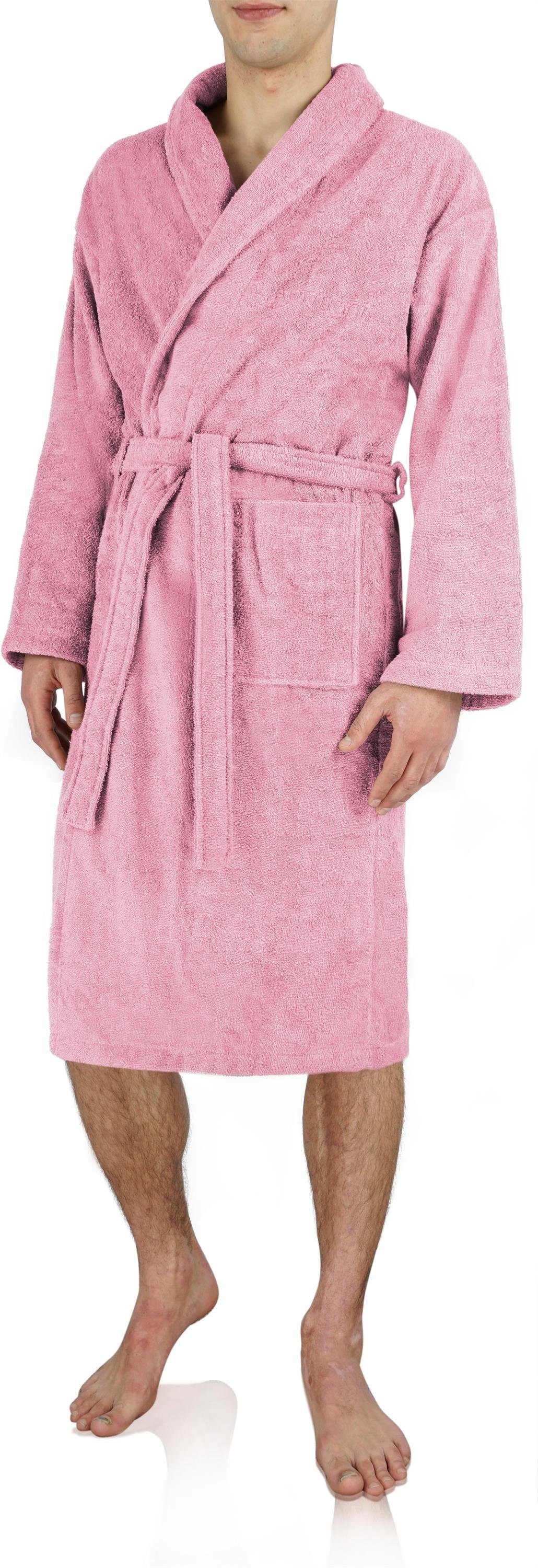 normani Bademantel Unisex Premium Bademantel Sivas, Baumwolle, Schalkragen, Bindegürtel, Saunamantel aus weicher Baumwolle