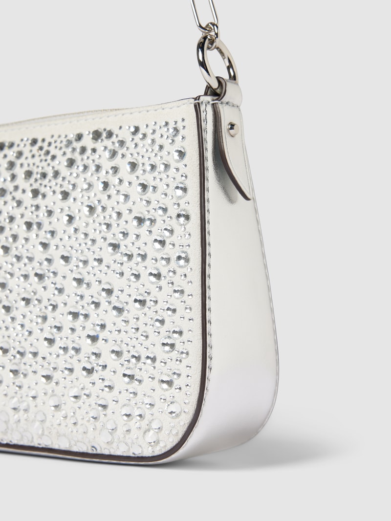 Handtasche mit Strasssteinbesatz Modell 'EMPIRE' in silber