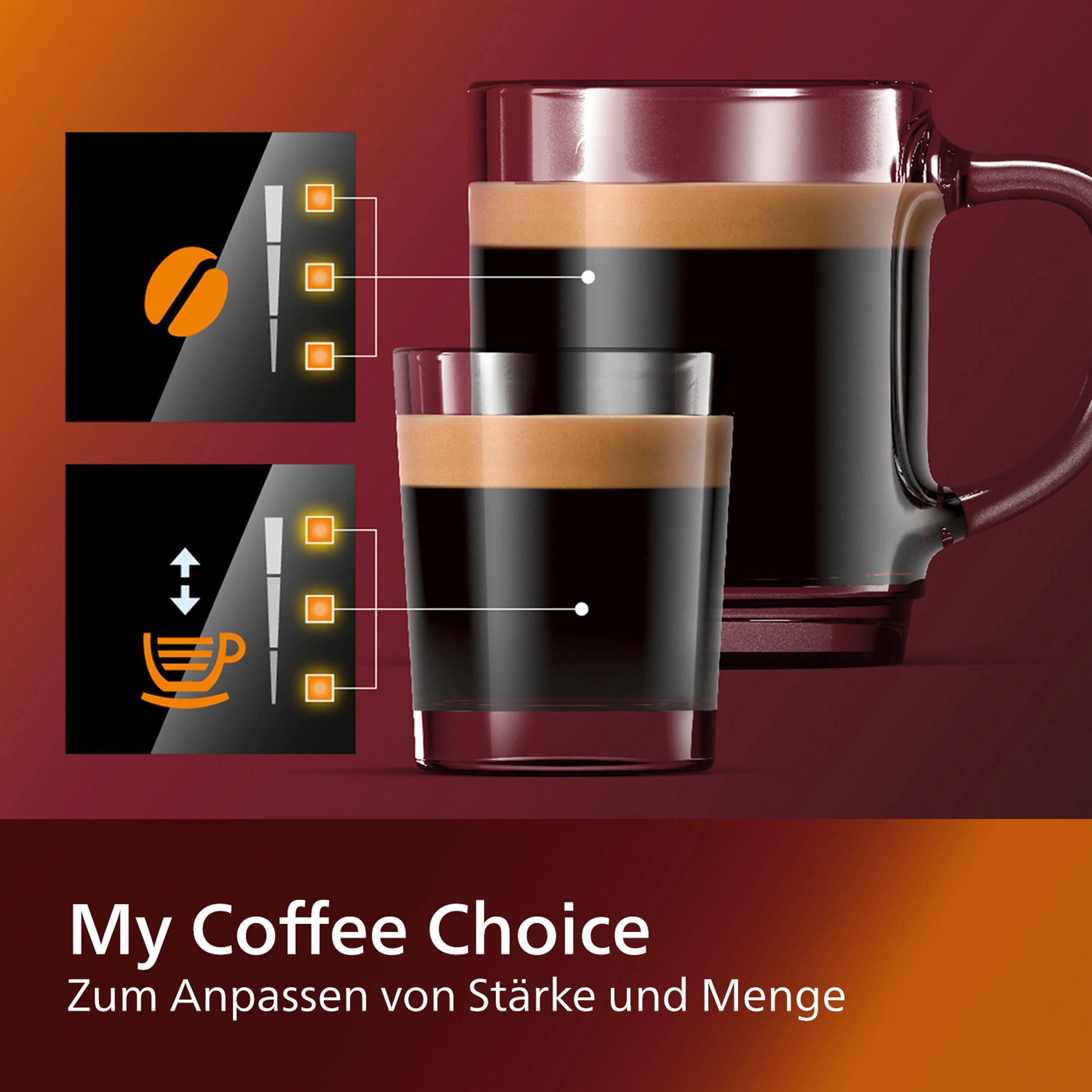 Philips Kaffeevollautomat 2200 Serie EP2220/10, für 2 Kaffeespezialitäten und anpassbarer Aromastärke, mattschwarz