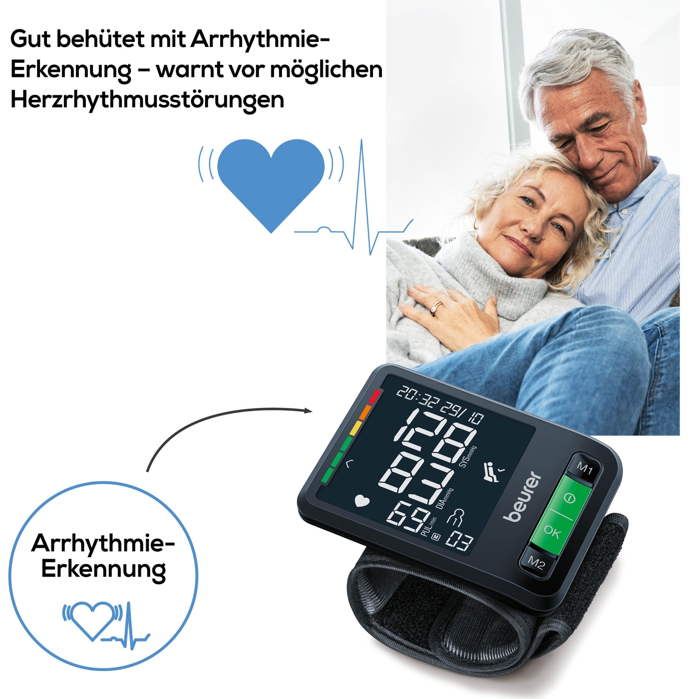 Beurer Handgelenk-Blutdruckmessgerät BC 87 <i>Bluetooth</i>®-Sanfter Druckaufbau und schnelle Messzeiten für komfortables Blutdruckmessen