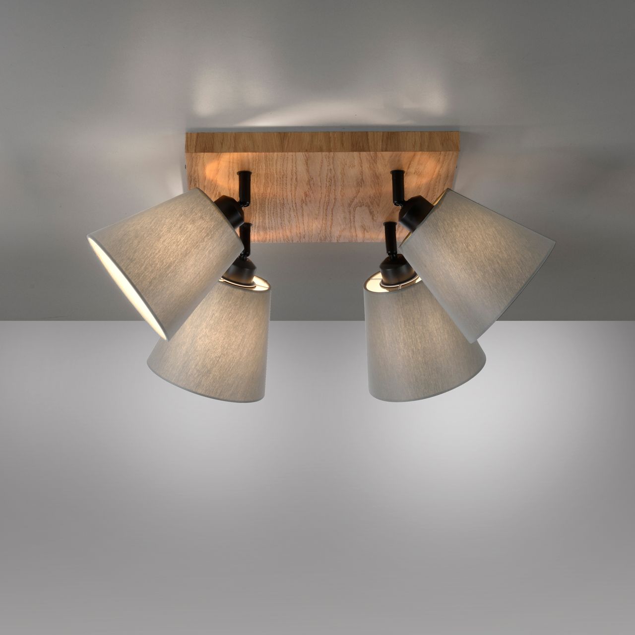 JUST LIGHT Deckenleuchte GREEN MICHEL, 4x E27/40Watt max., Holz-natur