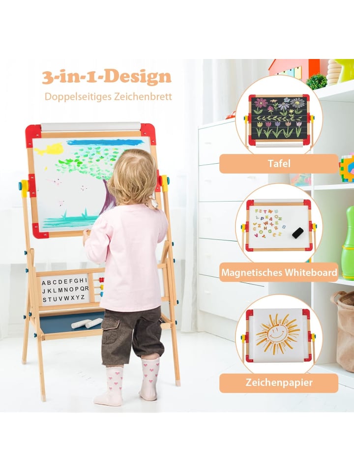 COSTWAY 3 in 1 Kinderstaffelei drehbar in Bunt günstig kaufen onesize