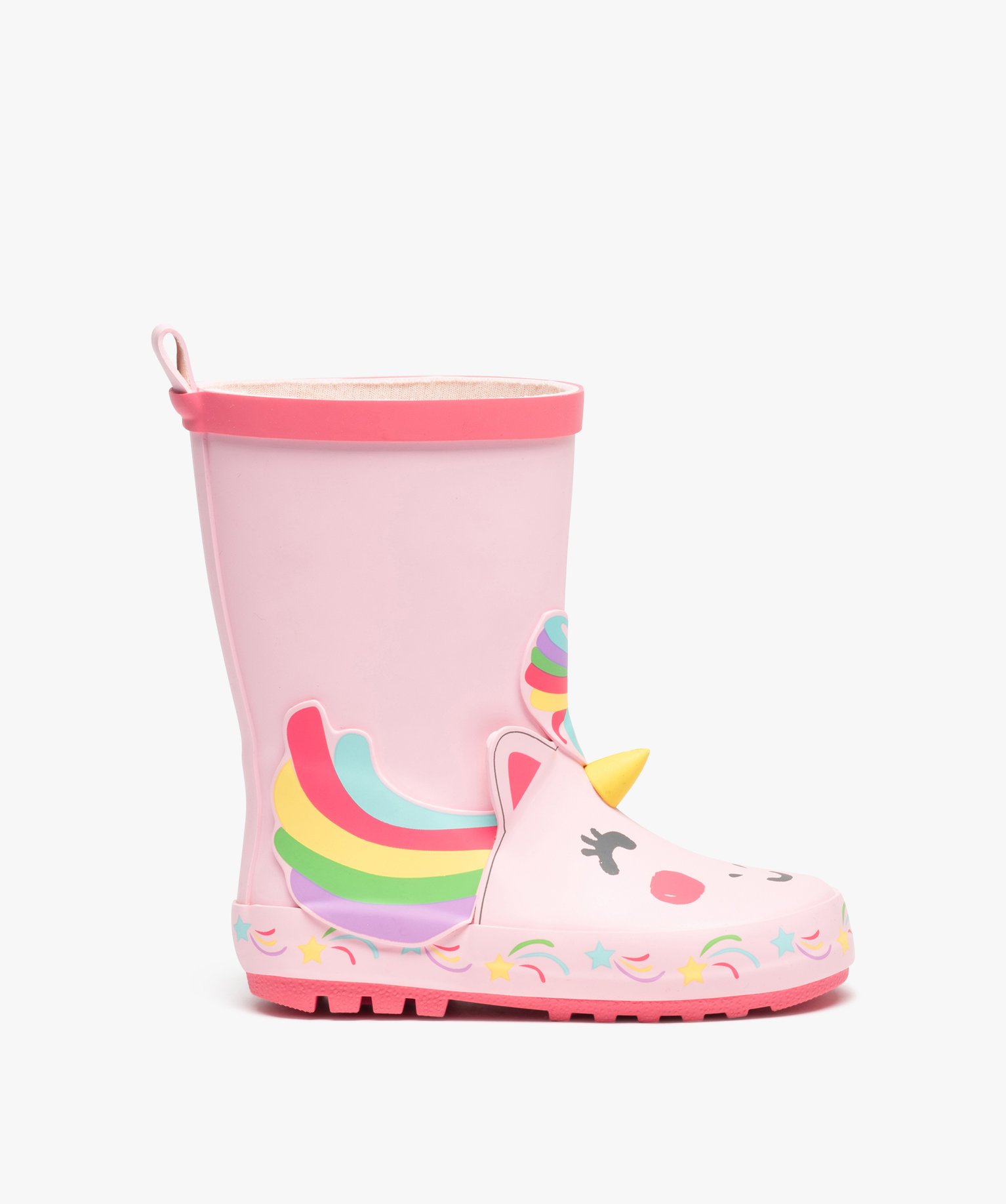 Bottes de pluie fille en caoutchouc fantaisie licorne rose | GEMO
