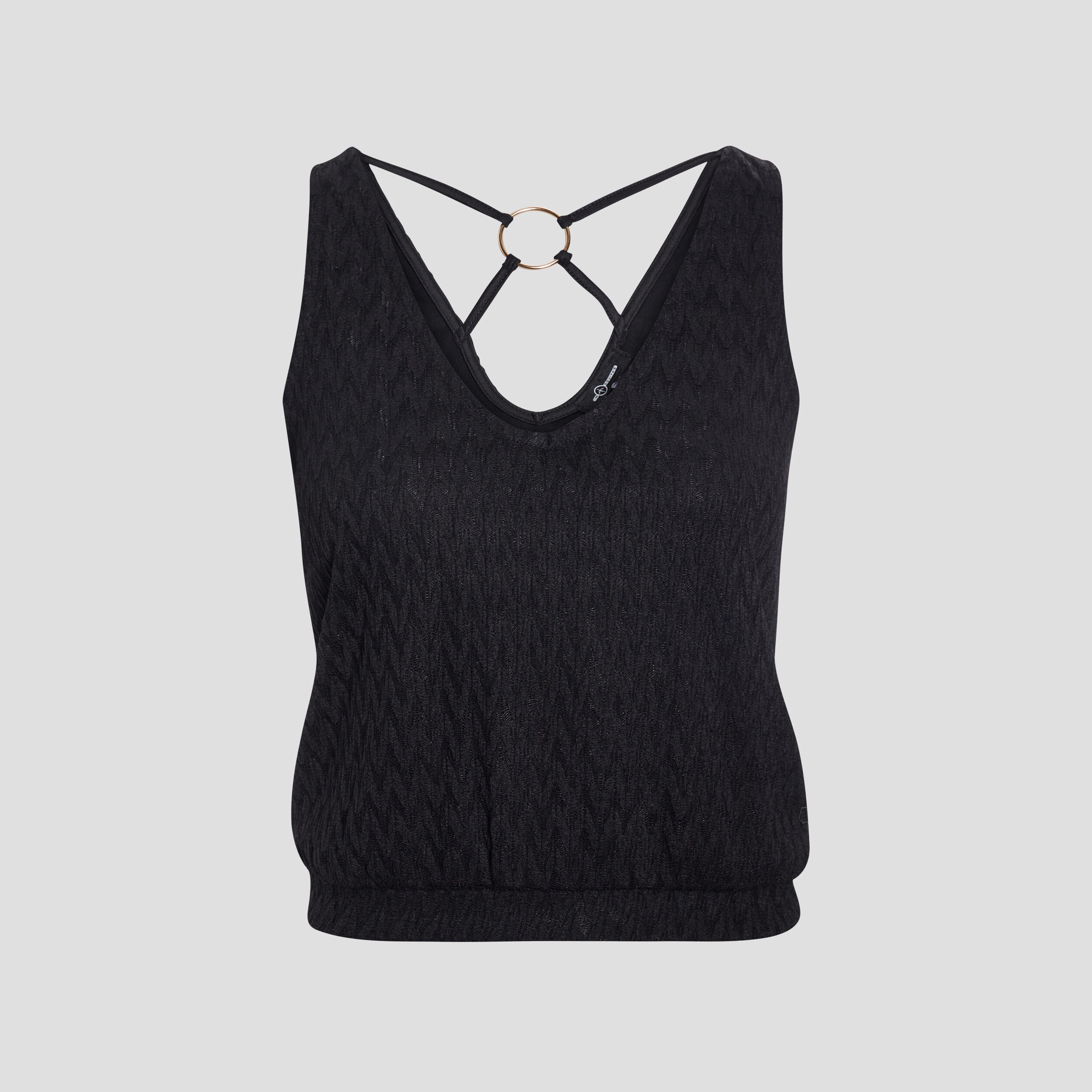 Débardeur cropped col en V noir femme | La Halle