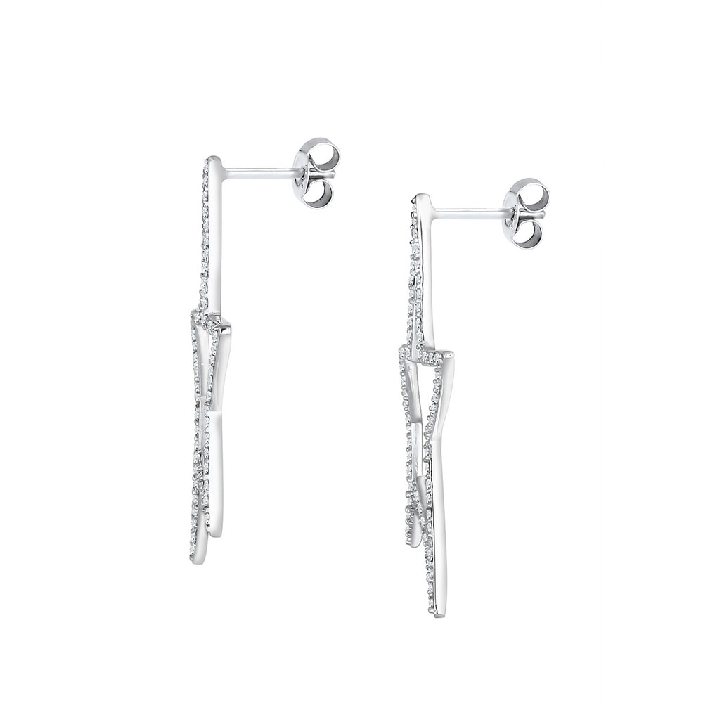 Elli Elli Boucles d'Oreilles Hänger Stern Kristalle 925 Silber Boucles d'oreilles