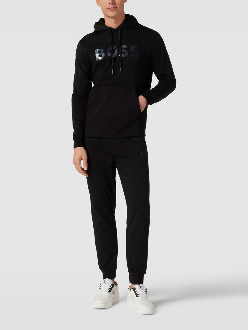 Hoodie mit Label-Print Modell 'Soody Mirror' in schwarz