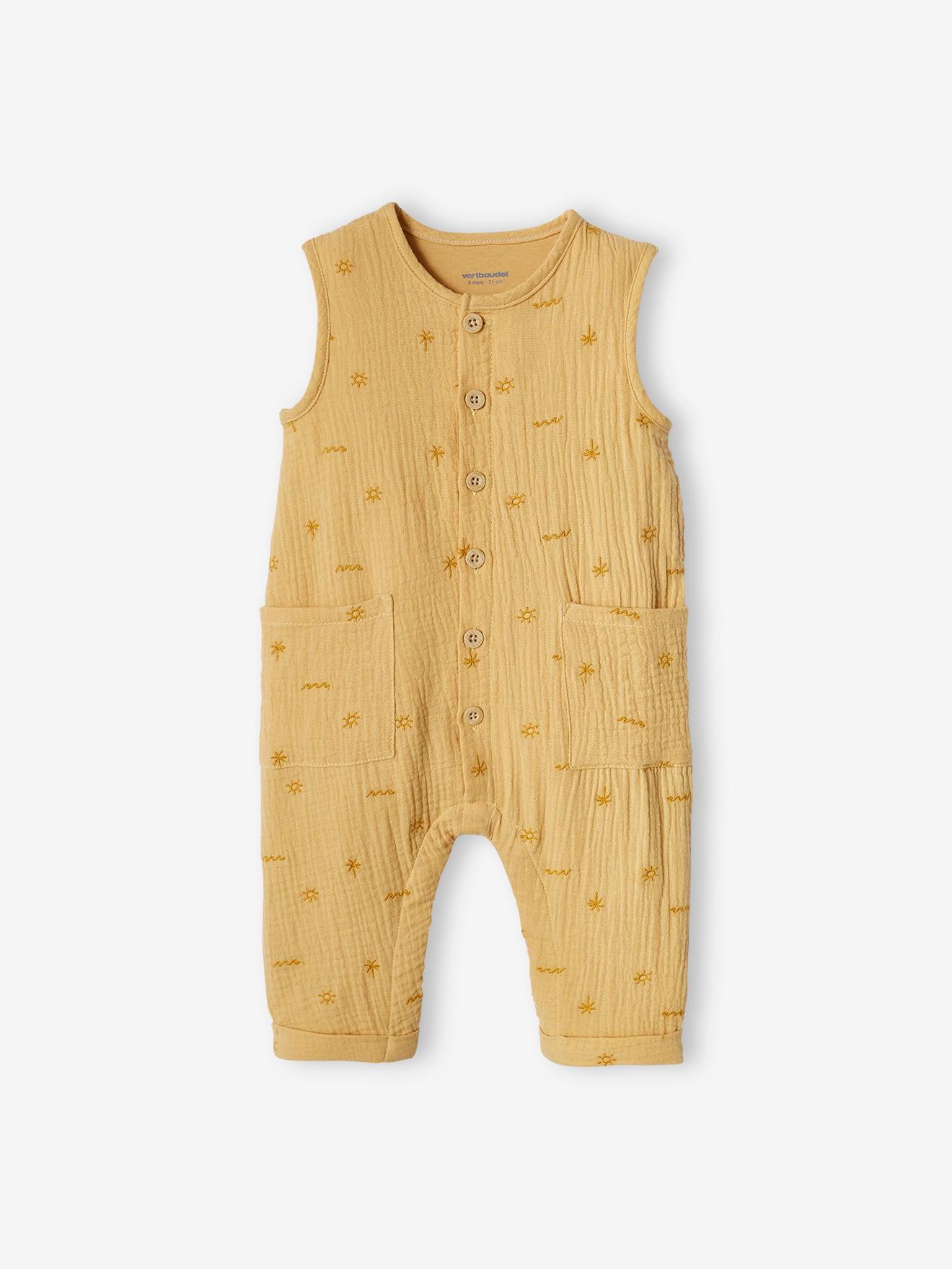 Vertbaudet Baby Overall, Musselin - hellgelb