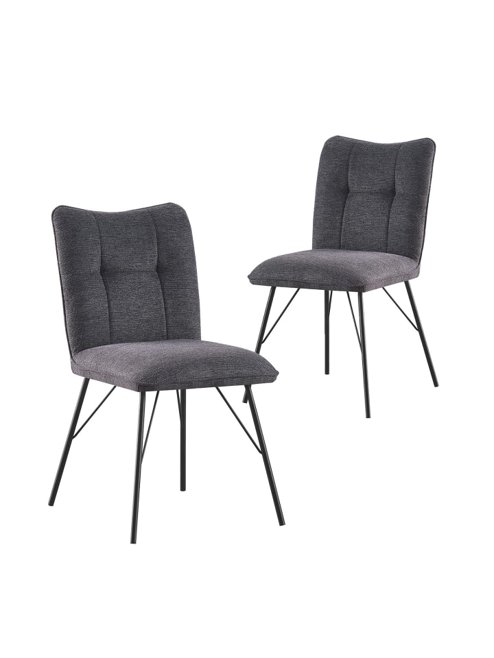 B&D Home 2er-Set: Esszimmerstuhl NELE in Anthrazit - (B)49 x (H)85 x (T)61,5 cm günstig kaufen onesize
