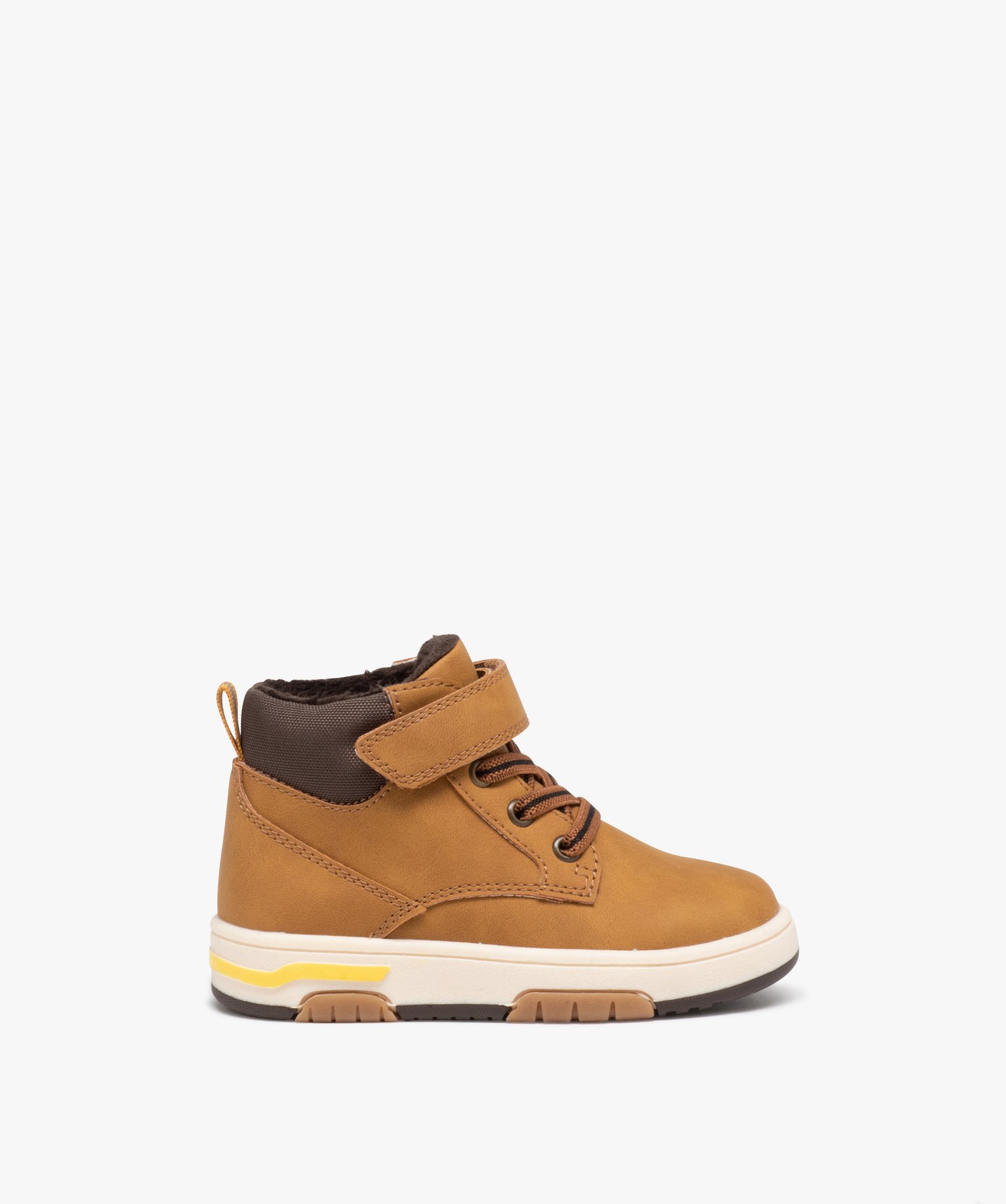 Boots doublé fermeture scratch bébé Garçon camel | GEMO