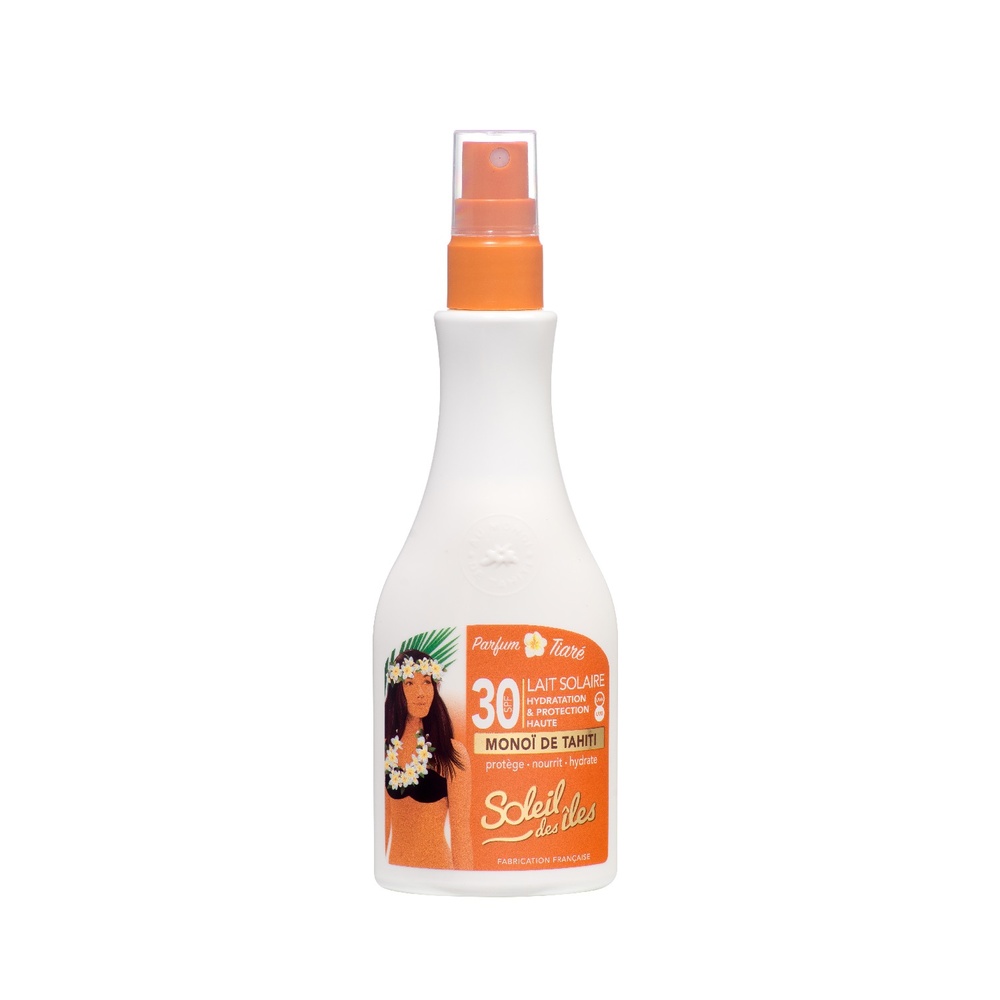 soleil des îles Lait solaire spray HYDRATATION ET PROTECTION Parfum des îles SPF30 PRODUIT SOLAIRE