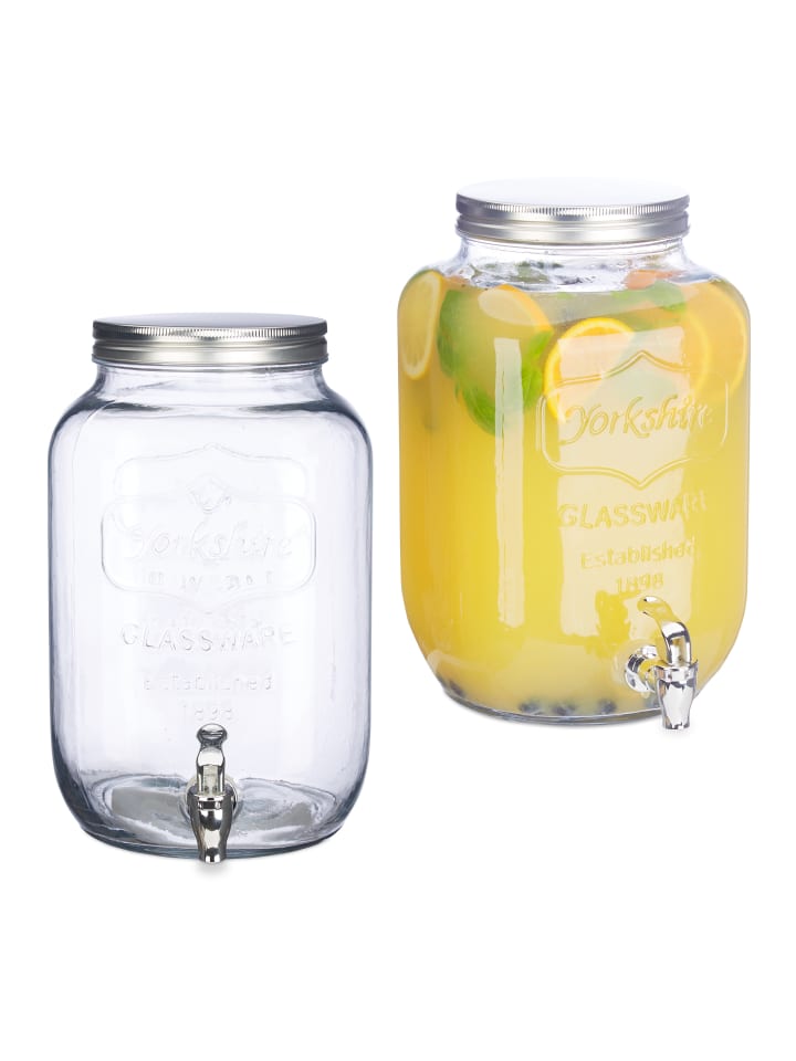 relaxdays 2 x Getränkespender in Transparent - 8 l günstig kaufen onesize