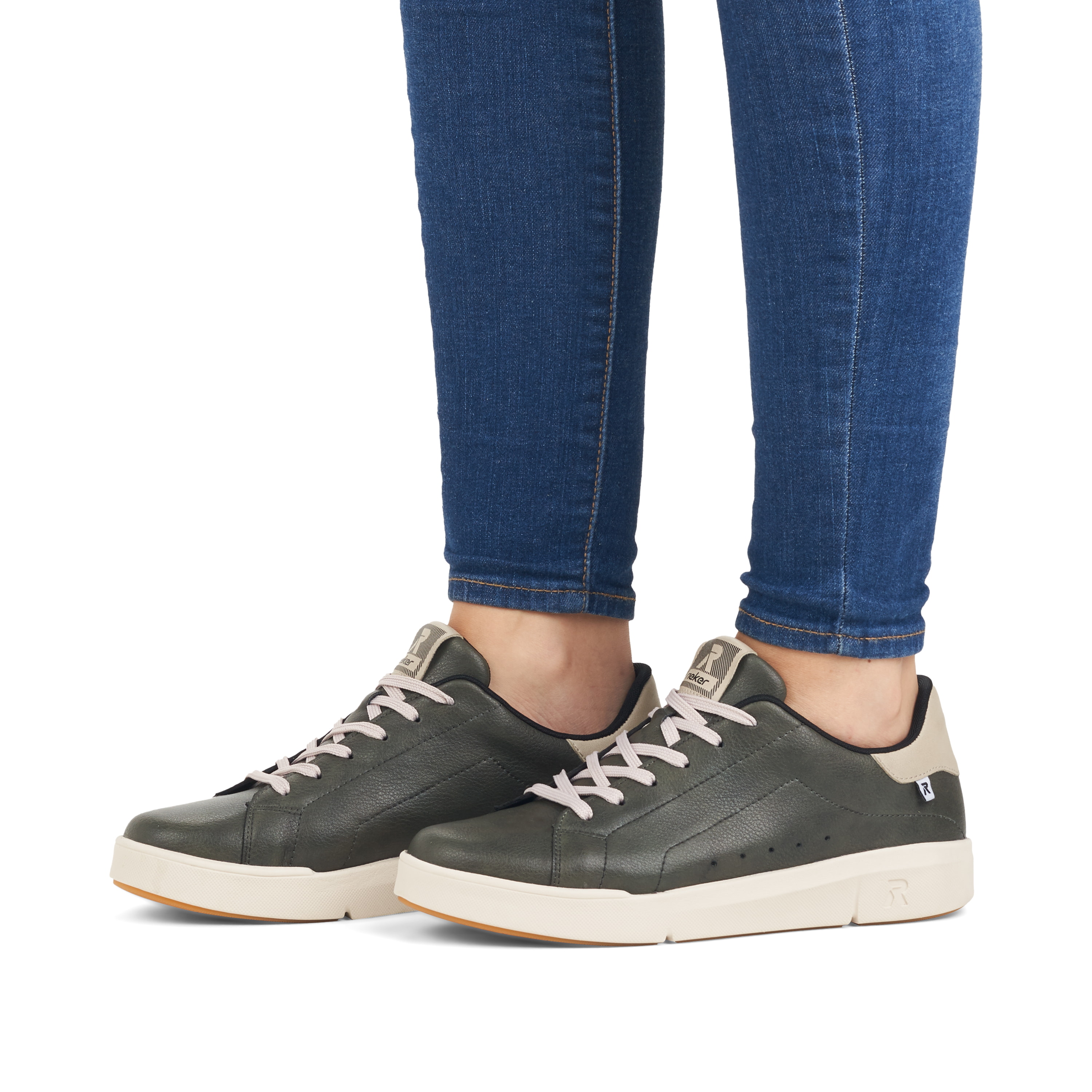 Rieker Damen Sneaker Low khaki grey