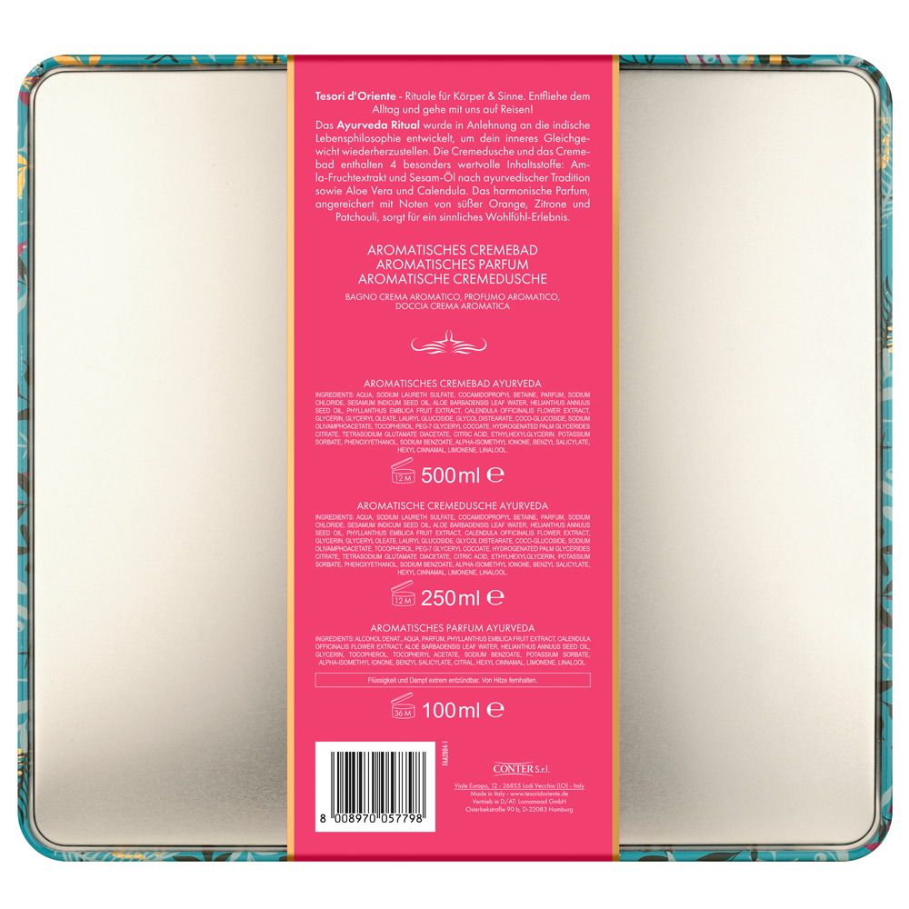 Tesori d´ Oriente Set Ayurveda Metallbox