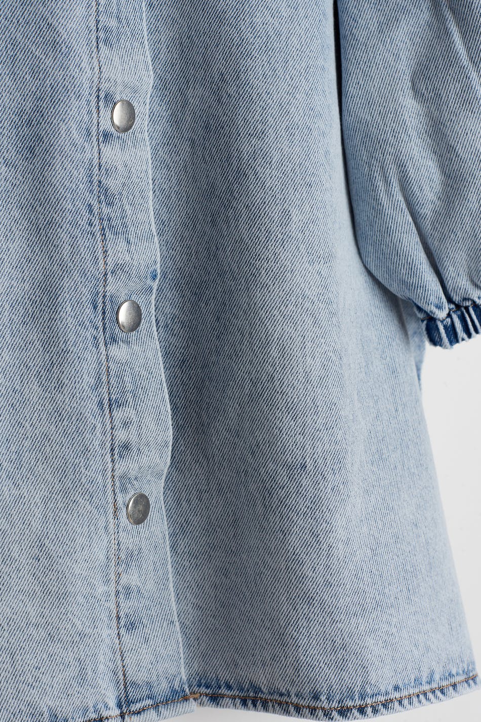 Puff ss denim blouse