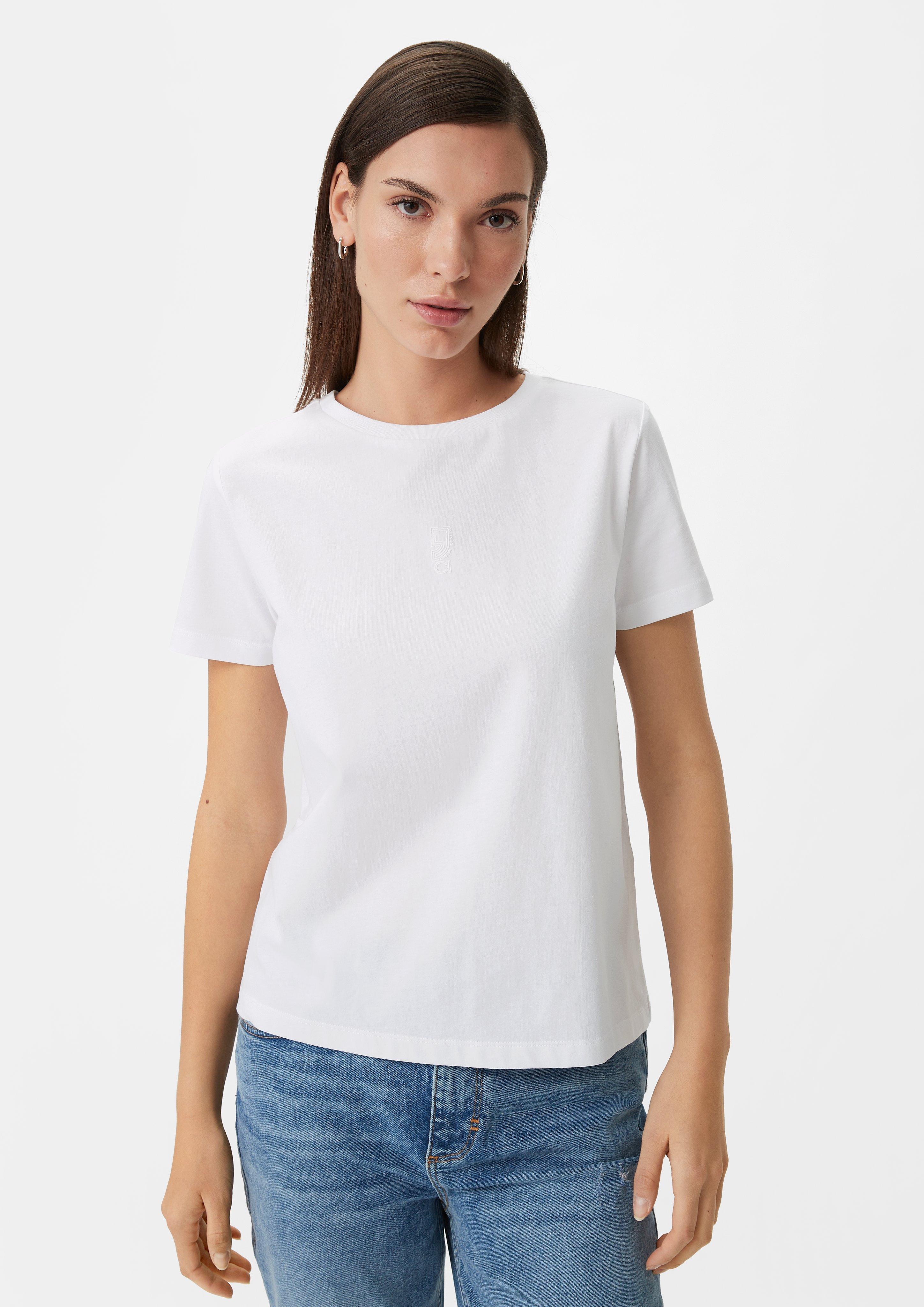 T-Shirt mit Frontprint - weiß