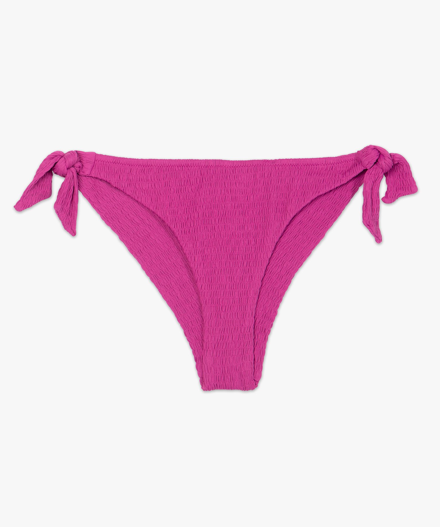 Bas de maillot de bain femme forme tanga en maille gaufrée rose | GEMO