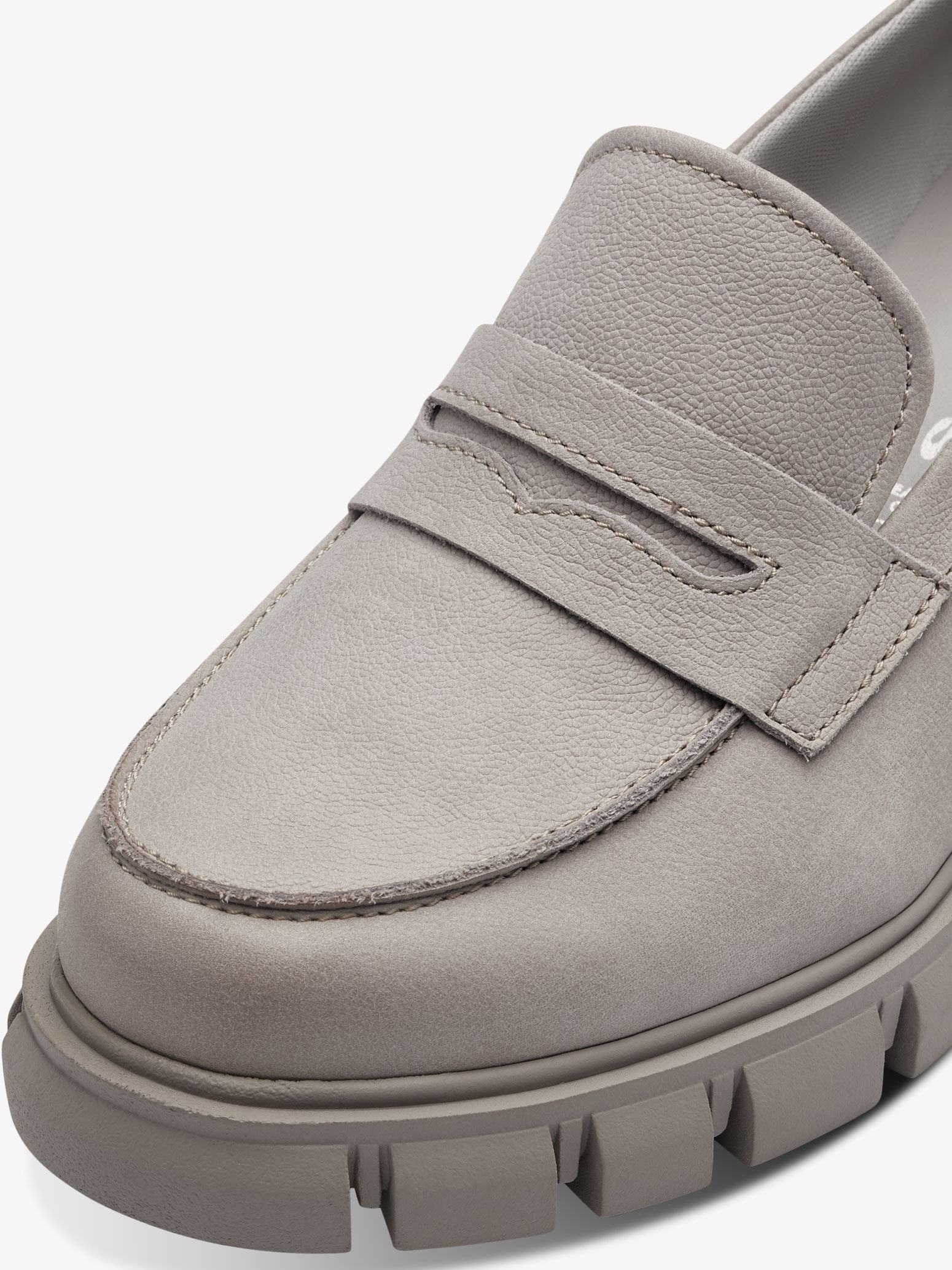 Slipper en cuir - gris