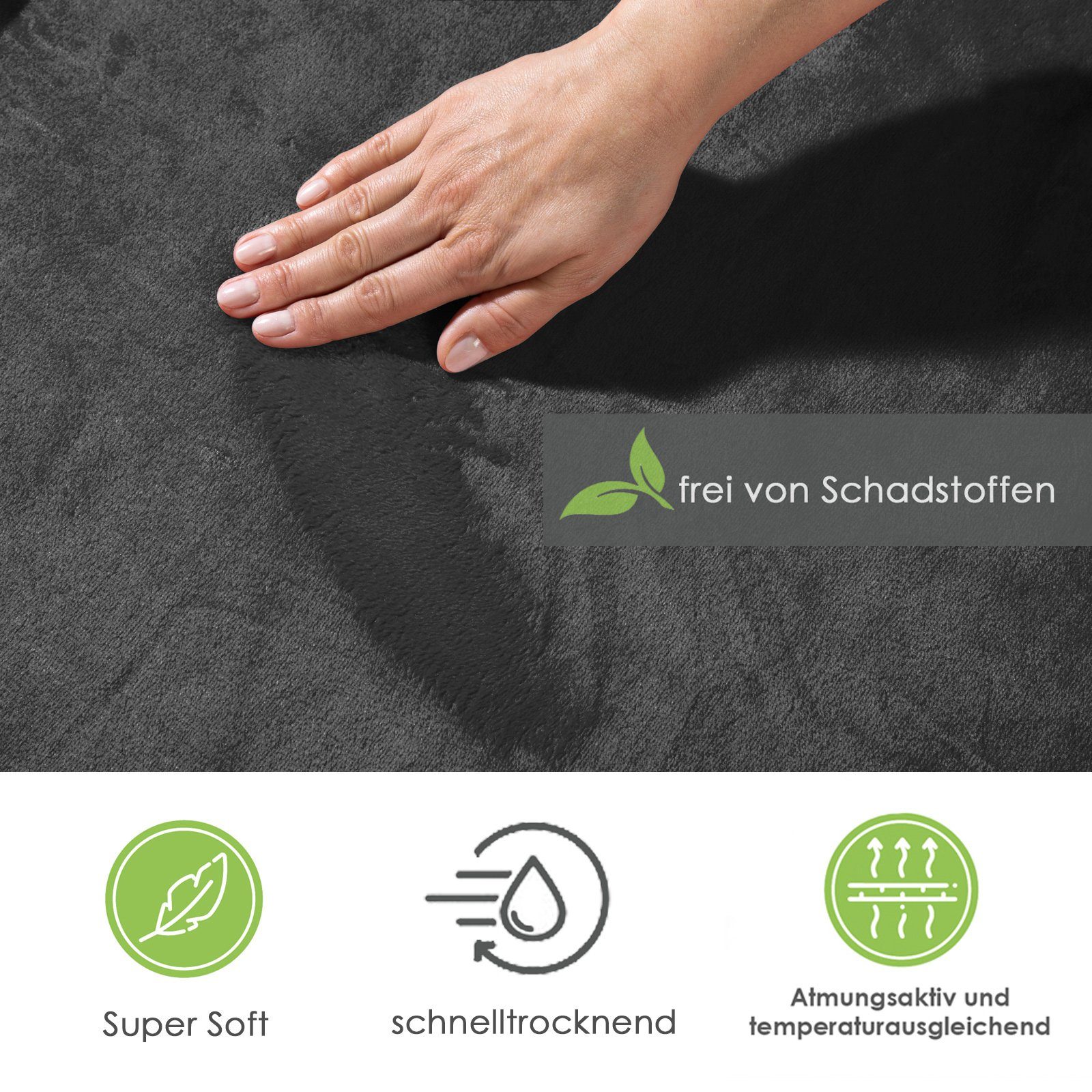 heimtexland Bademantel Super Soft Bademantel Teddy Fleece Morgenmantel, Midilänge, Stehkragen, super weich und flauschig I Hochflor meliert I 150x200 cm