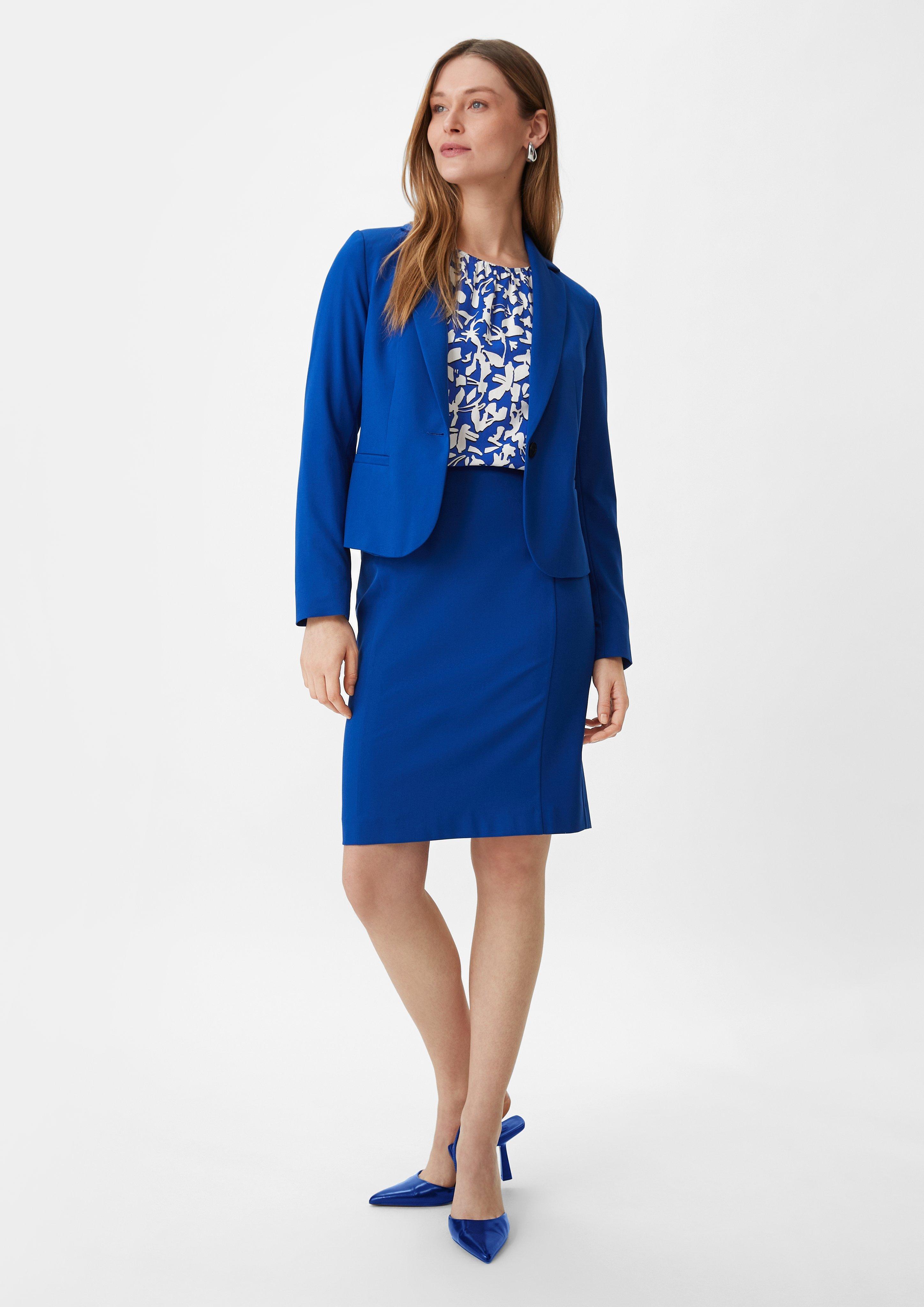 Gemusterte Bluse aus Viskose - royalblau