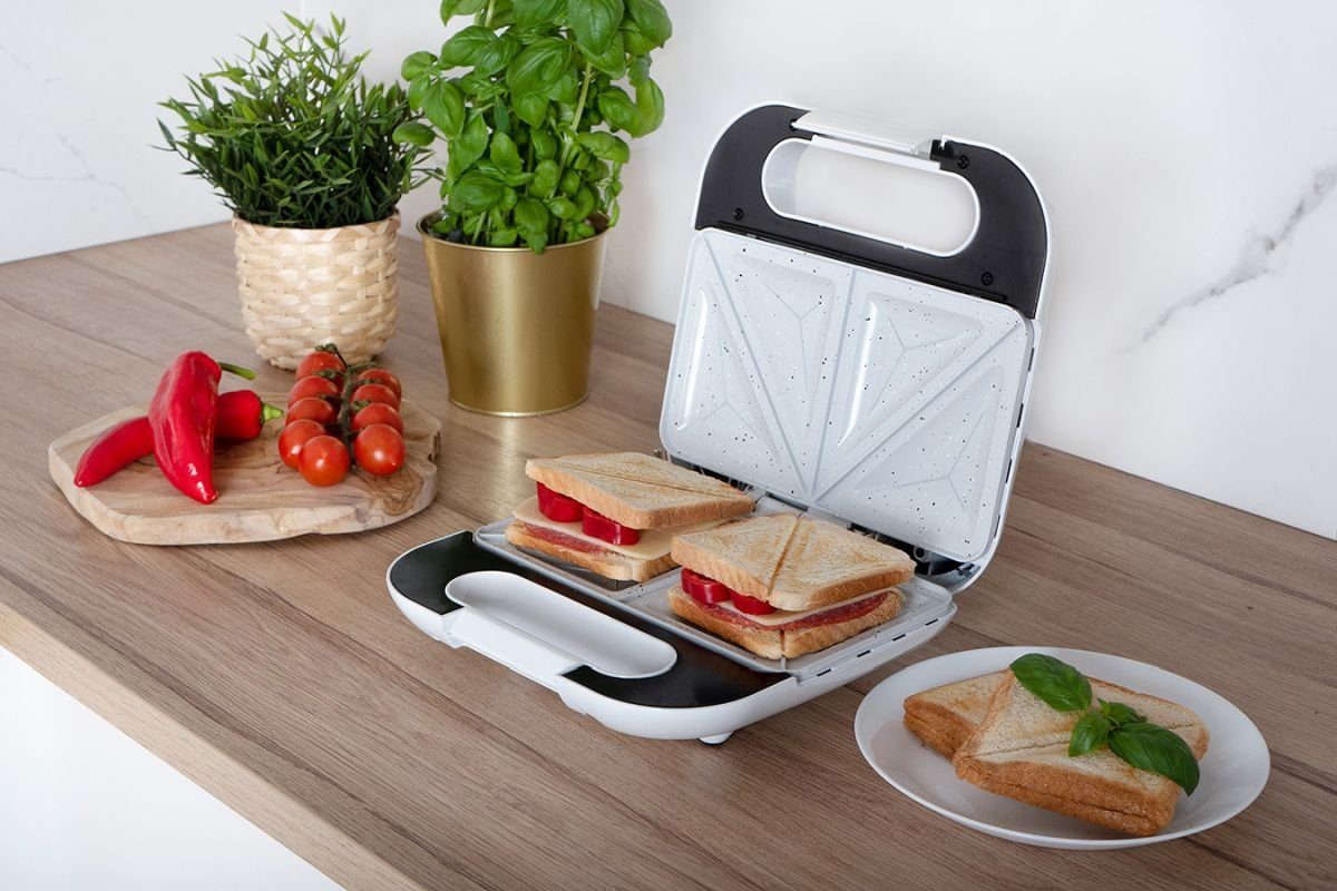 Noveen Sandwichmaker Toaster SM453 Keramik Inox Sandwich Maker, 750 W