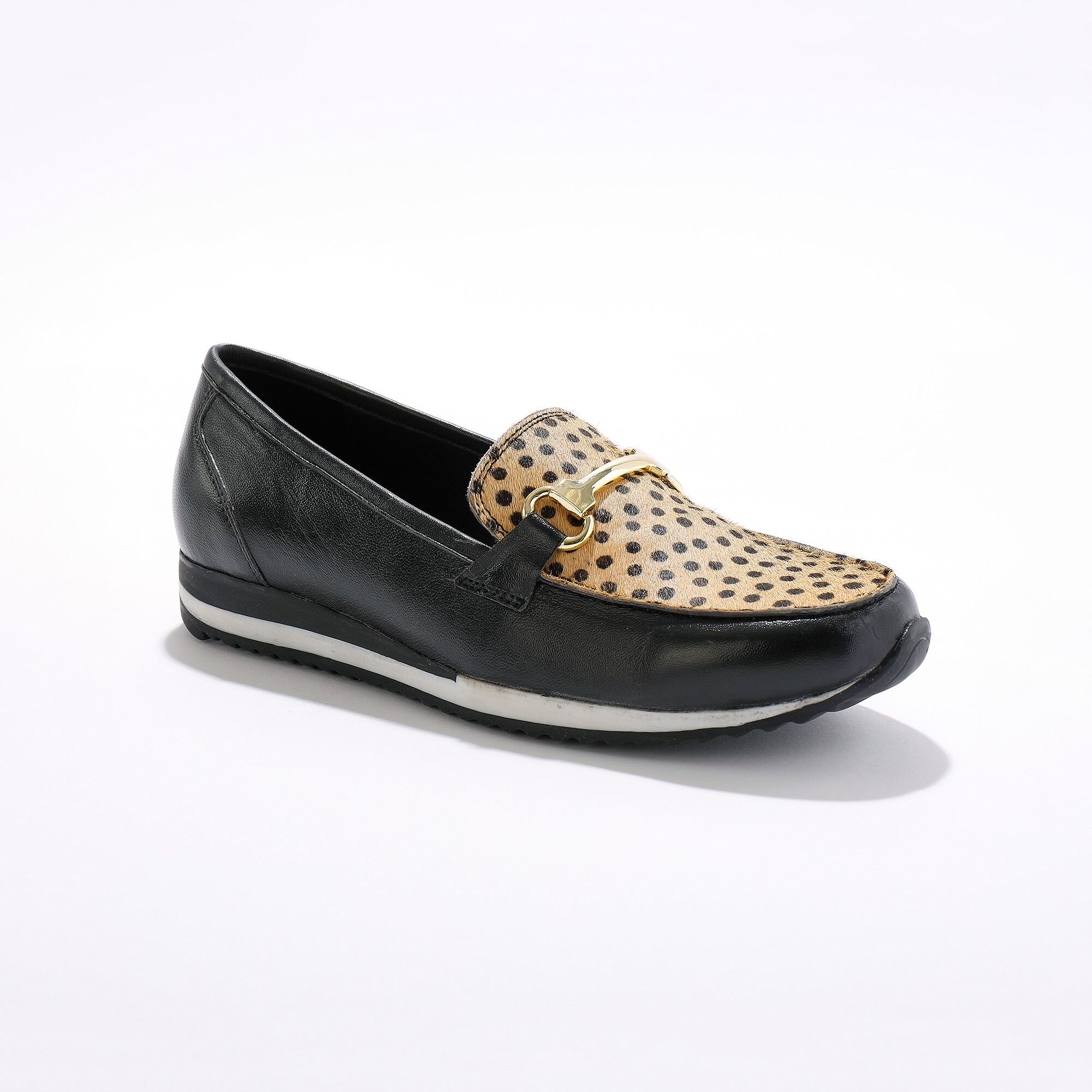 Mocassins compensés cuir souple largeur confort