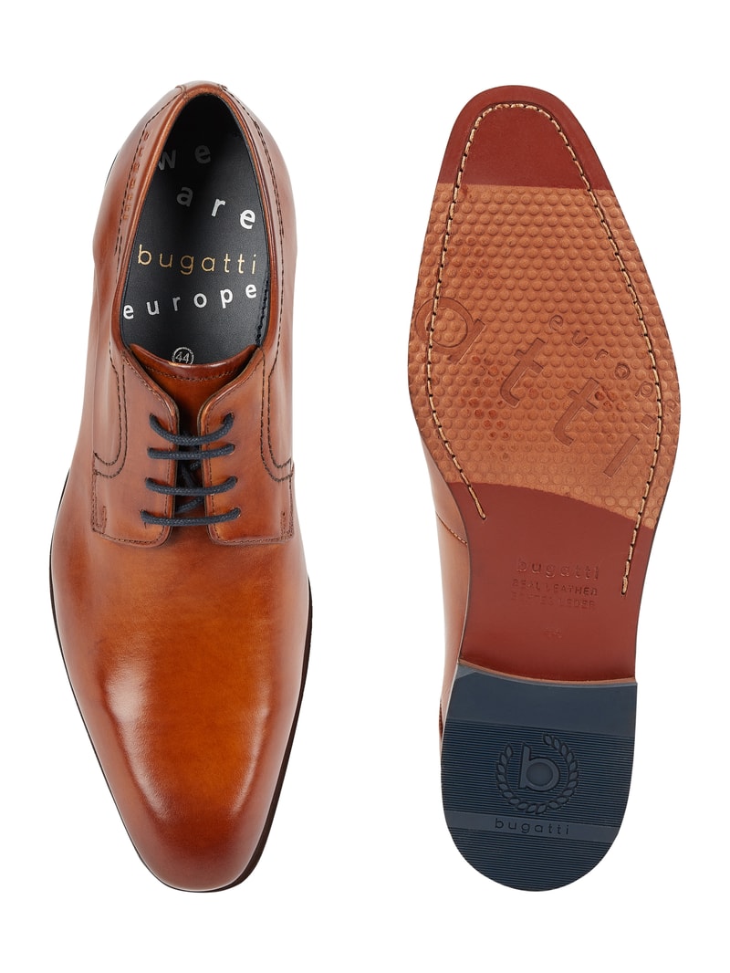 Derby aus Leder in cognac