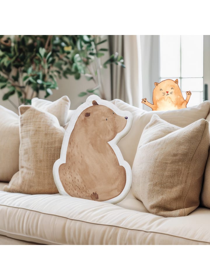Mr. & Mrs. Panda Kissen Kuscheltier Bär Schulterblick ohne Spruch in Weiß günstig kaufen