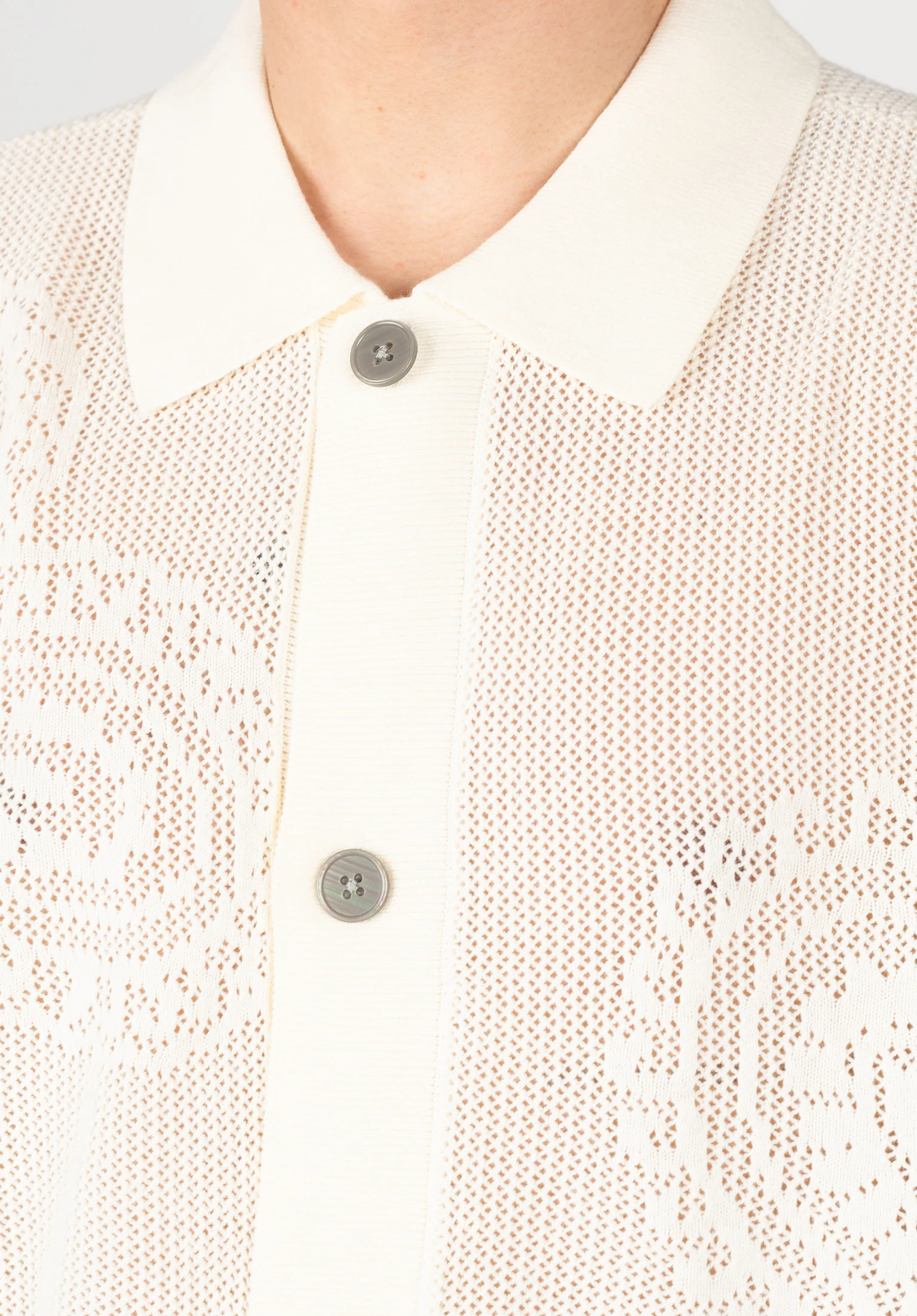 Tear Drop Open Knit Shirt