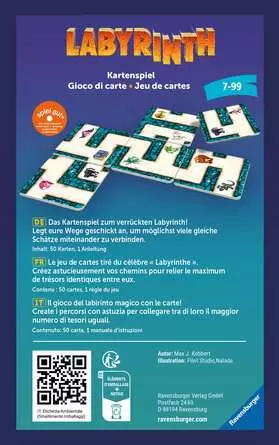 Labyrinth Kartenspiel - Reisespiel ab 7 Jahren