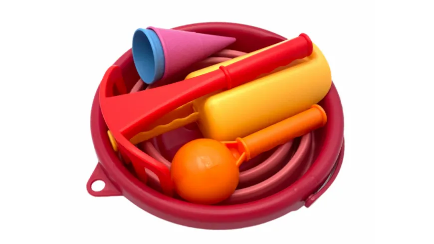 Schildkröt-Funsports - 7in1 Sand Toys Falteimer Set, Farbe: Rot