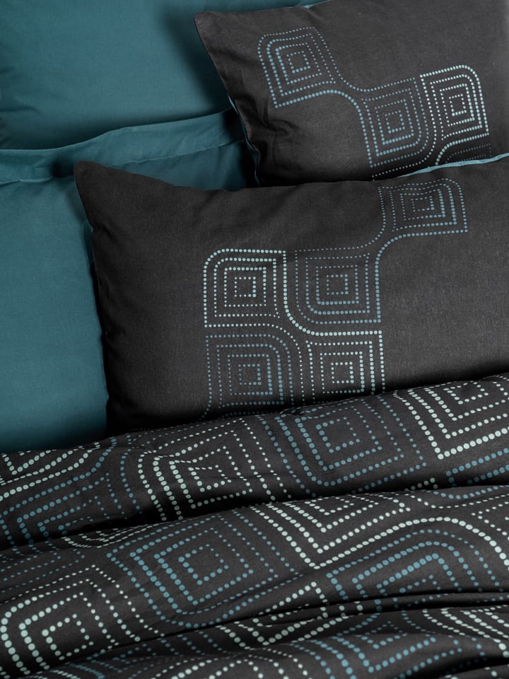 Colourful Cotton Renforcé-Bettwäsche-Set in Schwarz/ Petrol günstig kaufen