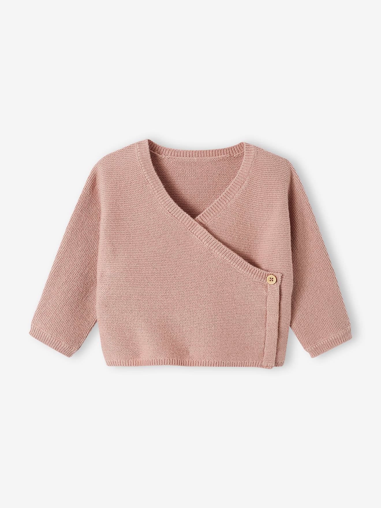 Vertbaudet Weiche Baby Wickeljacke Oeko-Tex - pudrig rosa