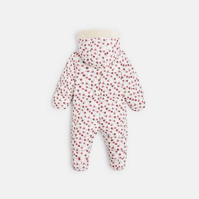 Combipilote fleurie capuche violette naissance