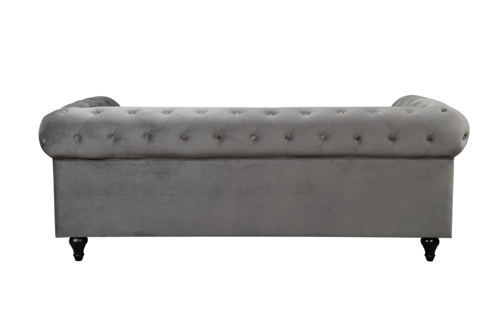 Happy Home Sofa-Set 3tlg. gepolsteter 3-2-1 Sitzer HSP106-DGR grau Samtstoff