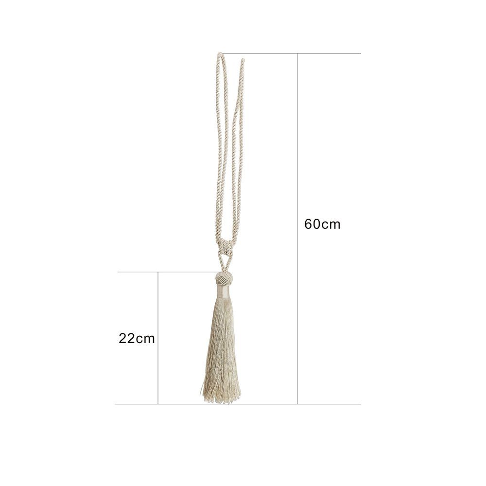 Raffhalter Vorhanghalter Raffhalter Seil mit Quaste Vorhang Tiebacks 4 Stück, FELIXLEO