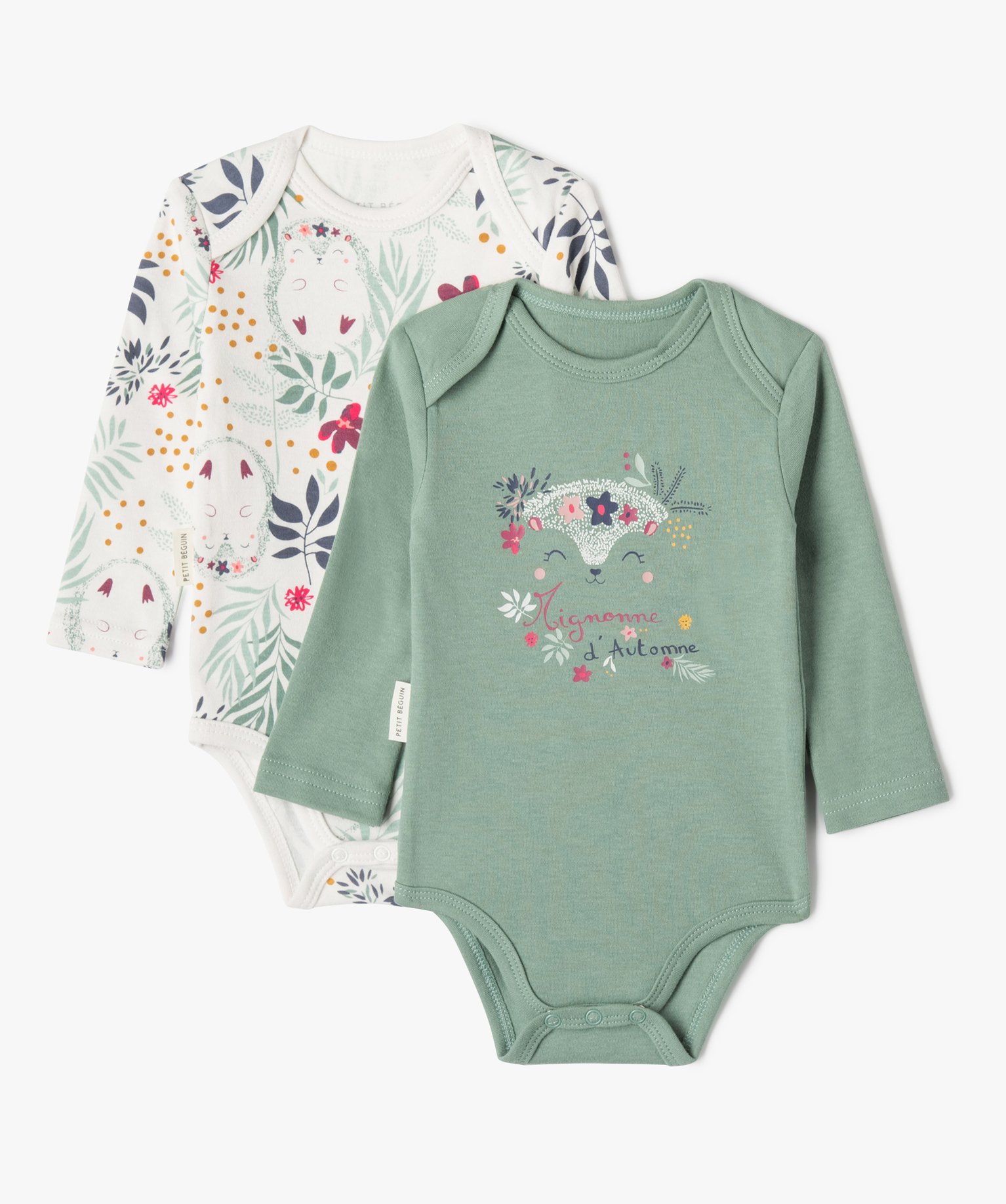 Bodies à manches longues bébé fille à motifs feuillage (... vert | GEMO