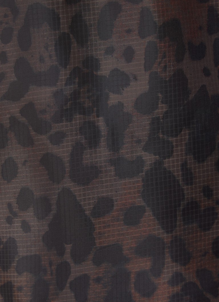STRONGER Ripstop windbreaker with leopard print and hood