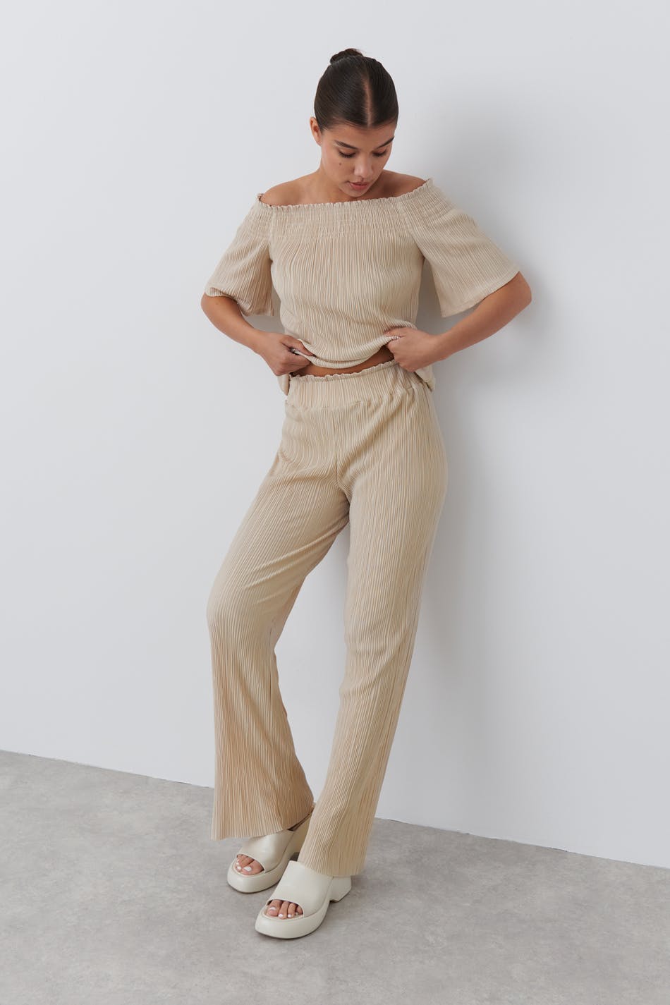 Plisse trousers