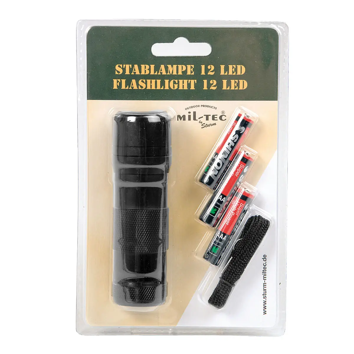 MIL-TEC Stablampe 12 LED schwarz