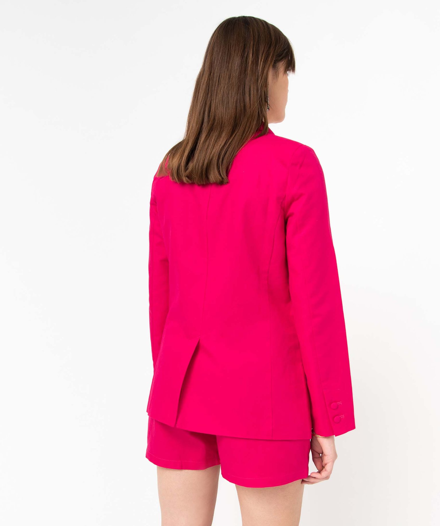 Veste blazer femme en lin à fermeture croisée rose | GEMO