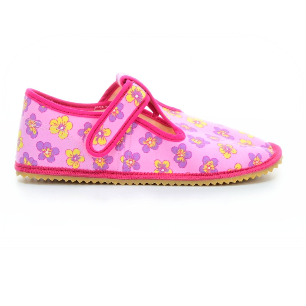 Beda Rosa Blume Canvas Hausschuhe (BF-060010/W)