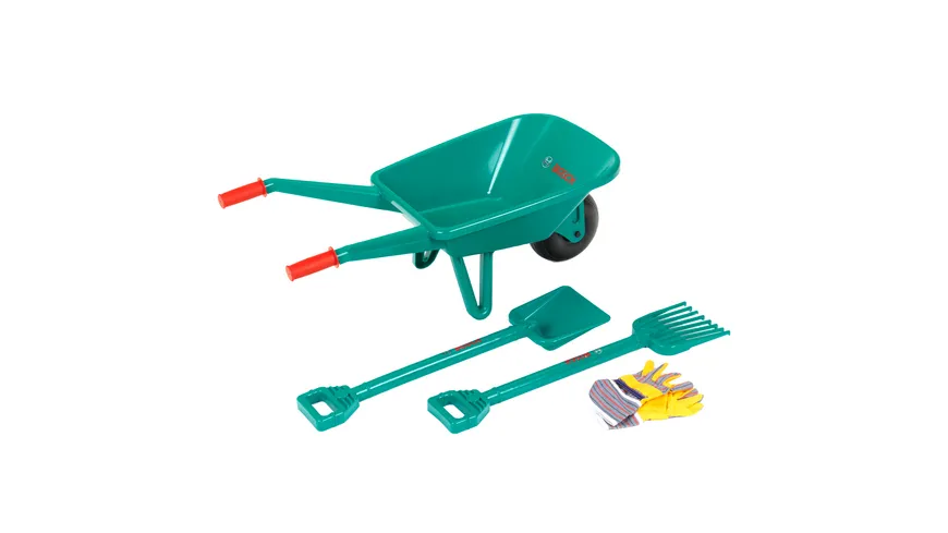 Theo Klein 2752 Bosch Gartenset mit Schubkarre | Maße: 70,5 cm x 34 cm x 33 cm | Spielzeug für Kinder ab 3 Jahren