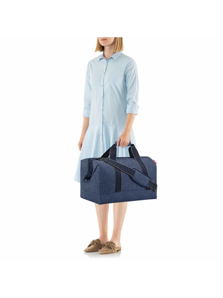 Reisenthel travelling allrounder L - Reisetasche 48 cm (glossy dots black) in herringbone dark blue günstig kaufen onesize