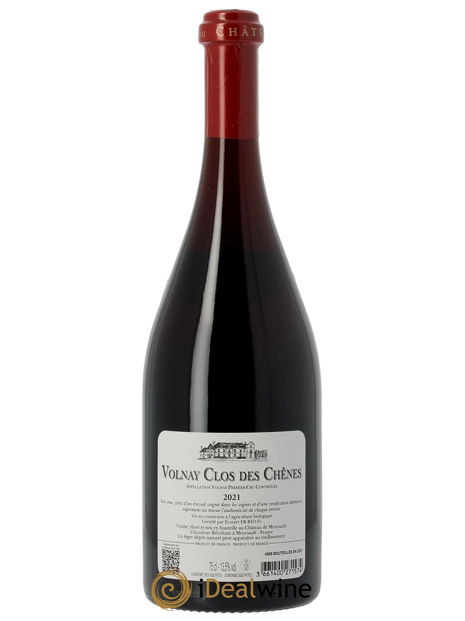 Volnay 1er Cru Clos des Chênes Château de Meursault  2021 - Lot de 1 Bouteille