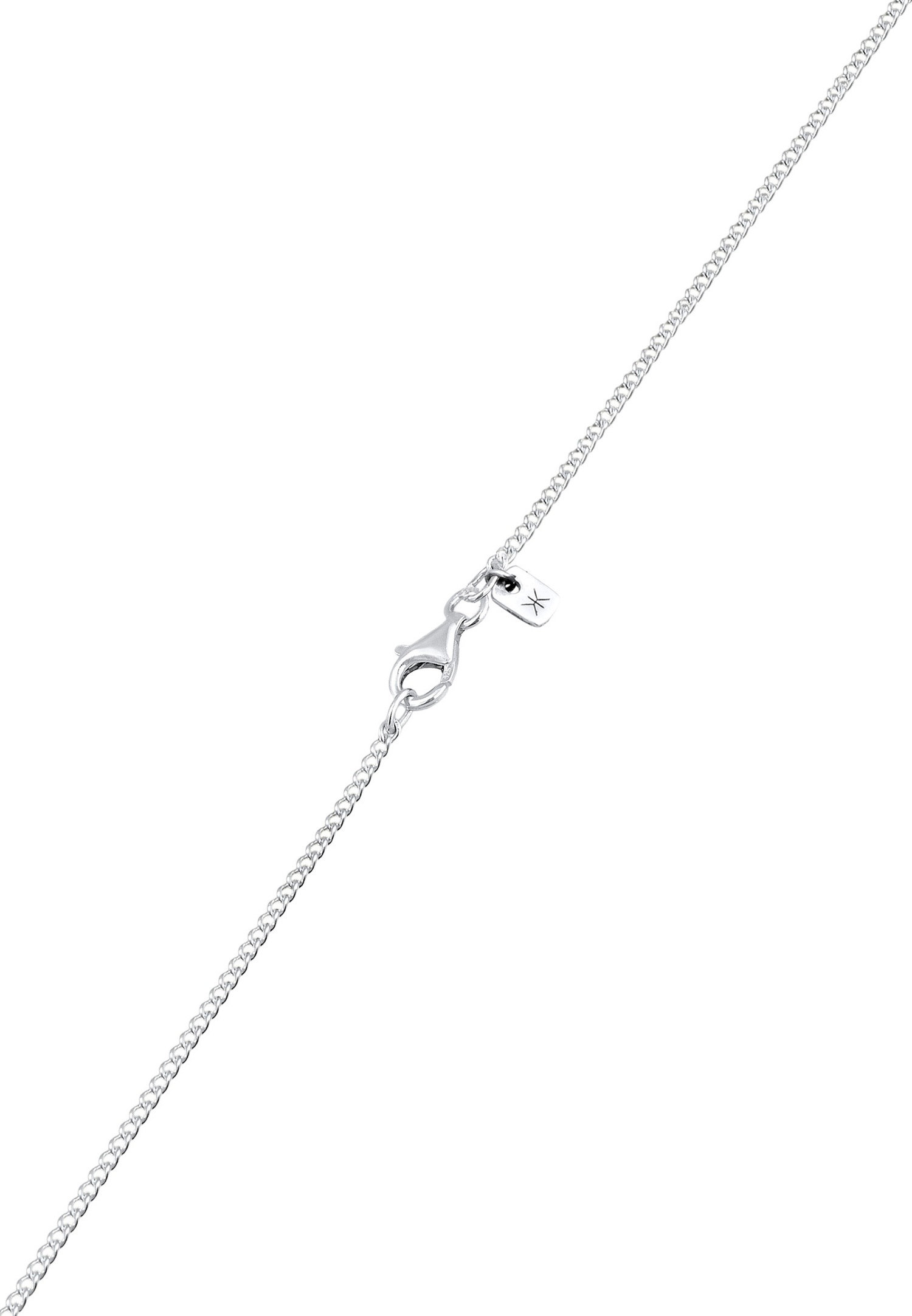 Collar con colgante para hombre KUZZOI, colgante cuadrado, cadena reforzada, esmalte negro, plata de ley 925, ideal para fiestas o Año Nuevo, 55 cm.