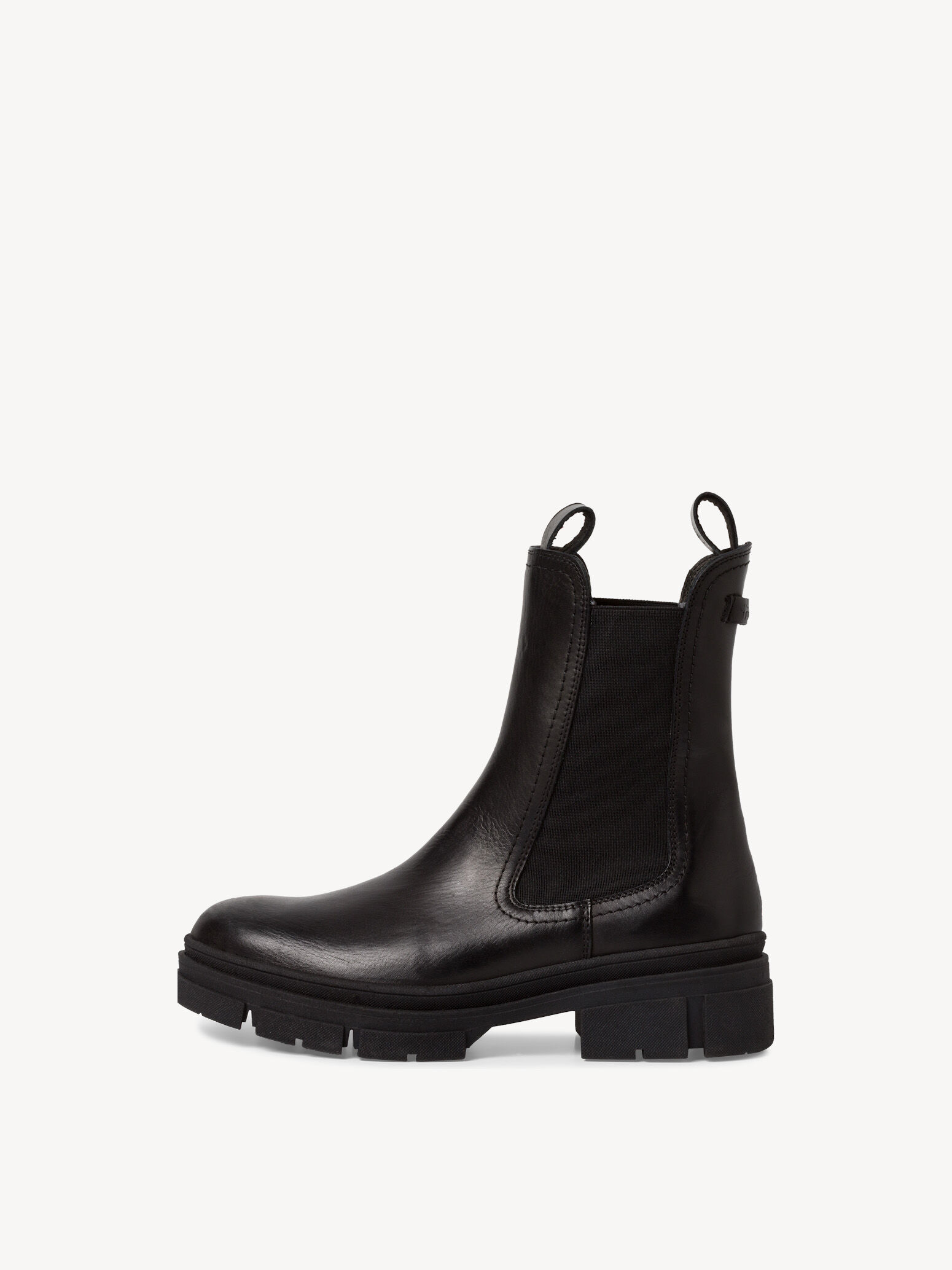 Bottine Chelsea en cuir - noir