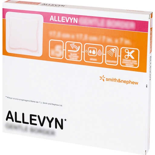 ALLEVYN Gentle Border 17,5x17,5 cm Schaumverb.  5 St  Verband